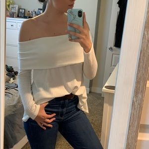 Vici Waffle Knit Off The Shoulder Sweater